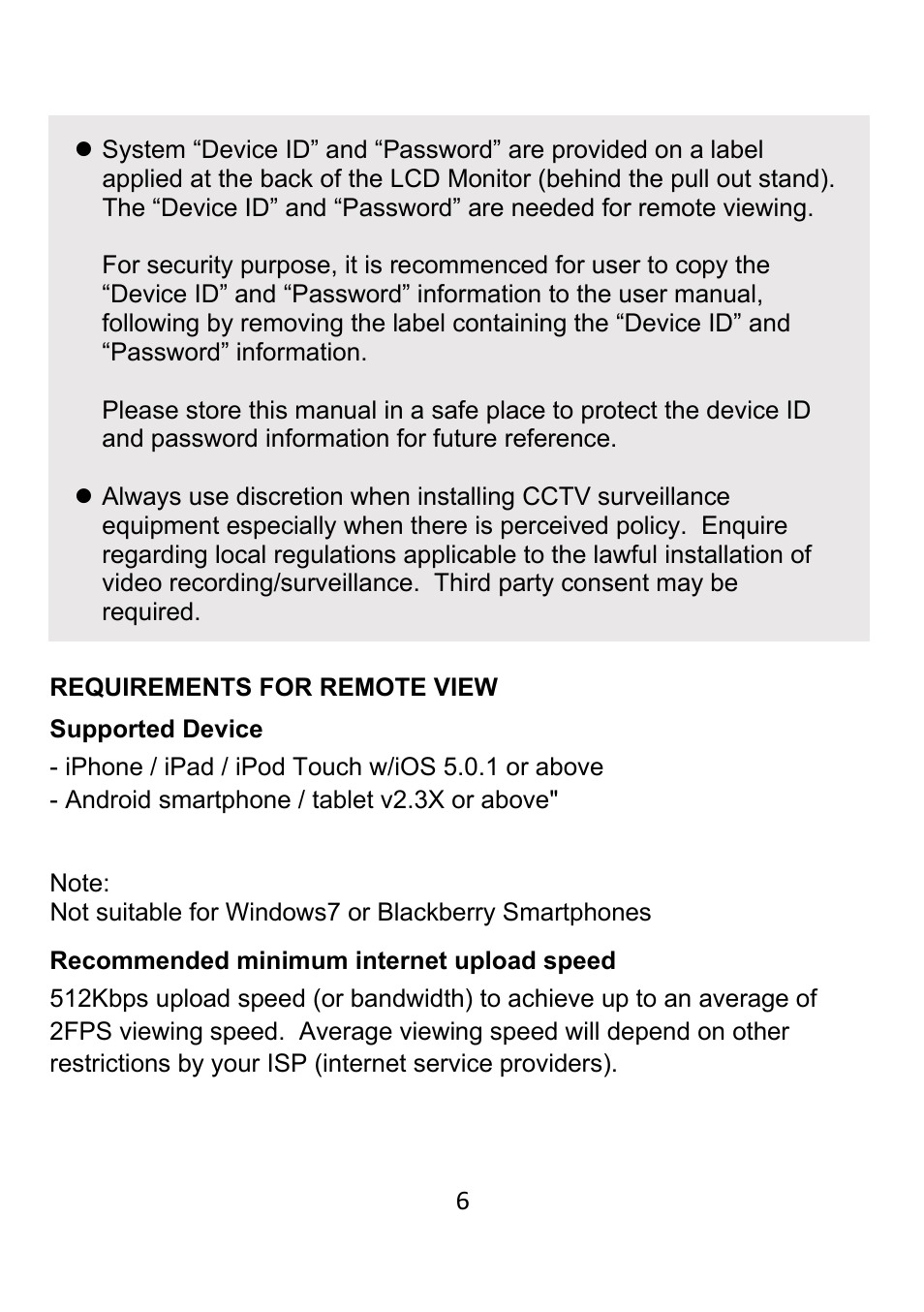 ELRO DWH SERIES VIDEO SECURITY SYSTEM User Manual | Page 6 / 39