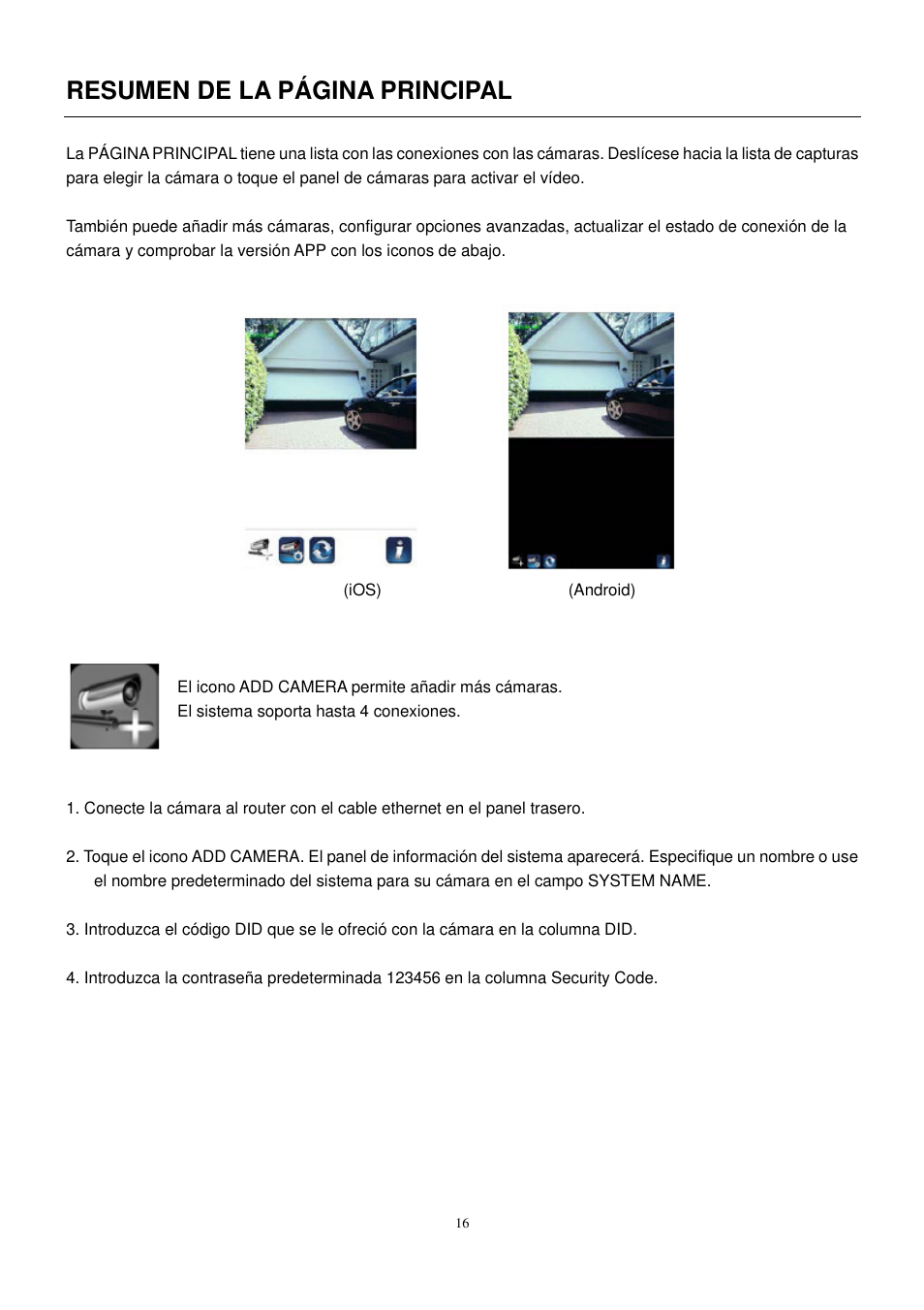 Resumen de la página principal | ELRO C905IP Plug & play network camera USERS MANUAL User Manual | Page 17 / 32