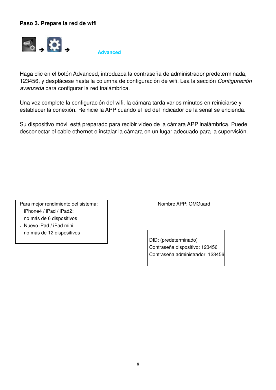 Paso 3. prepare la red de wifi | ELRO C905IP Plug & play network camera USERS MANUAL User Manual | Page 9 / 32