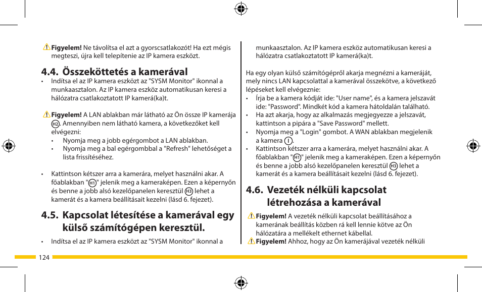 Vezeték nélküli kapcsolat létrehozása a kamerával, Összeköttetés a kamerával | ELRO FA703IP Plug & play wifi network camera User Manual | Page 124 / 176