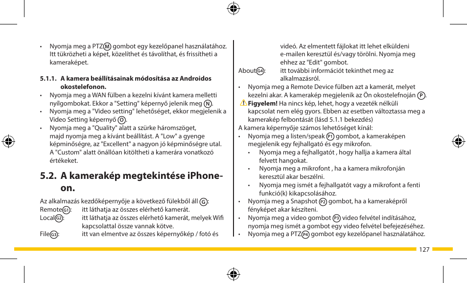 A kamerakép megtekintése iphone- on | ELRO FA703IP Plug & play wifi network camera User Manual | Page 127 / 176