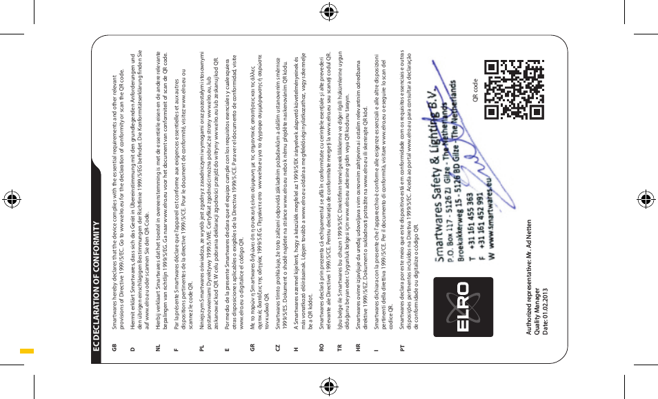ELRO FA703IP Plug & play wifi network camera User Manual | Page 175 / 176
