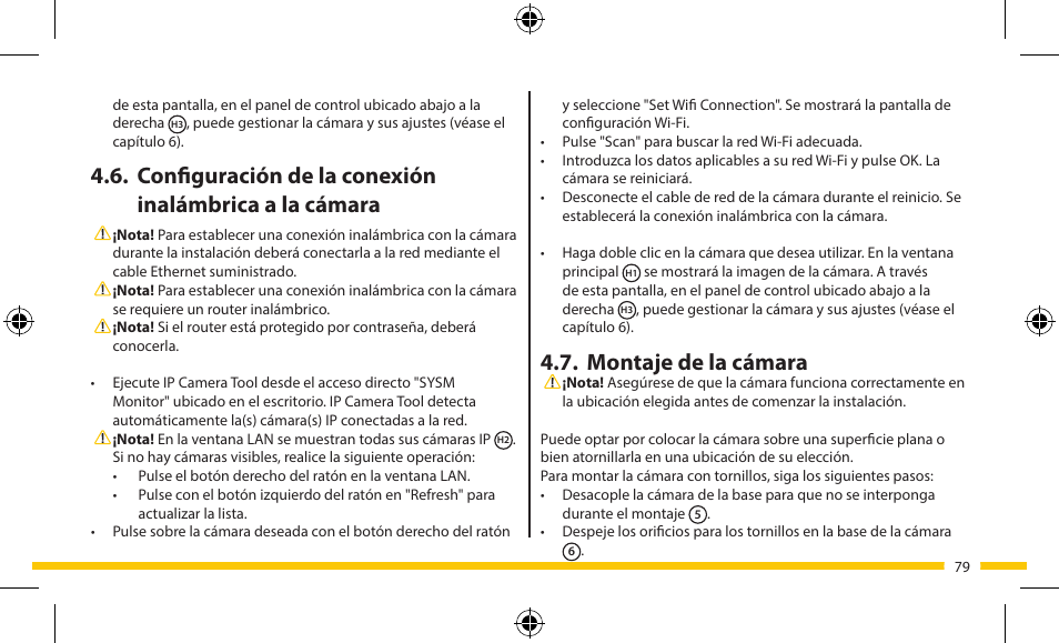 Montaje de la cámara | ELRO FA703IP Plug & play wifi network camera User Manual | Page 79 / 176