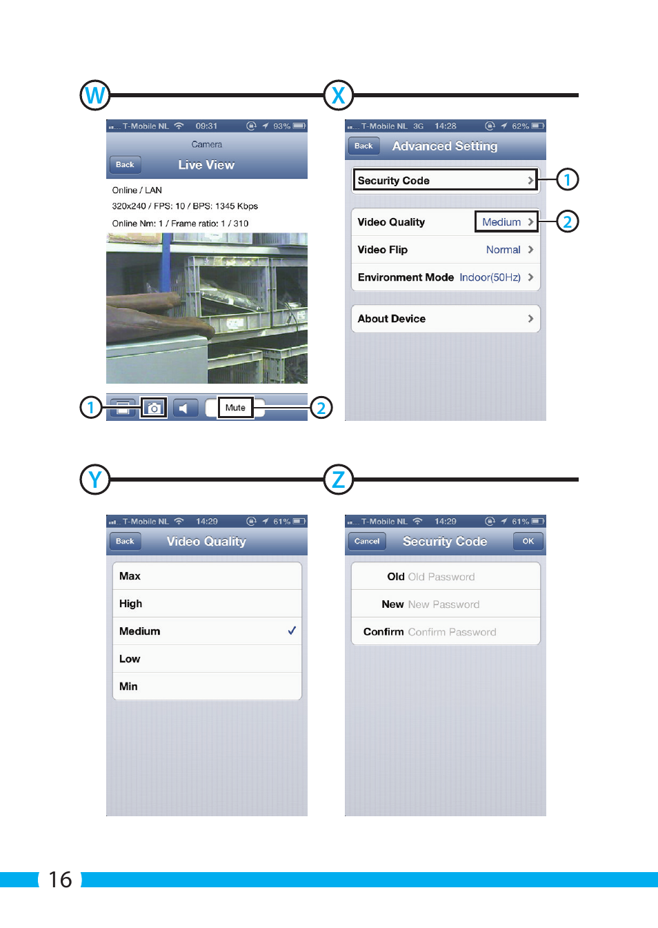 Wx y z | ELRO C904IP.2 Plug & play network camera User Manual | Page 16 / 140