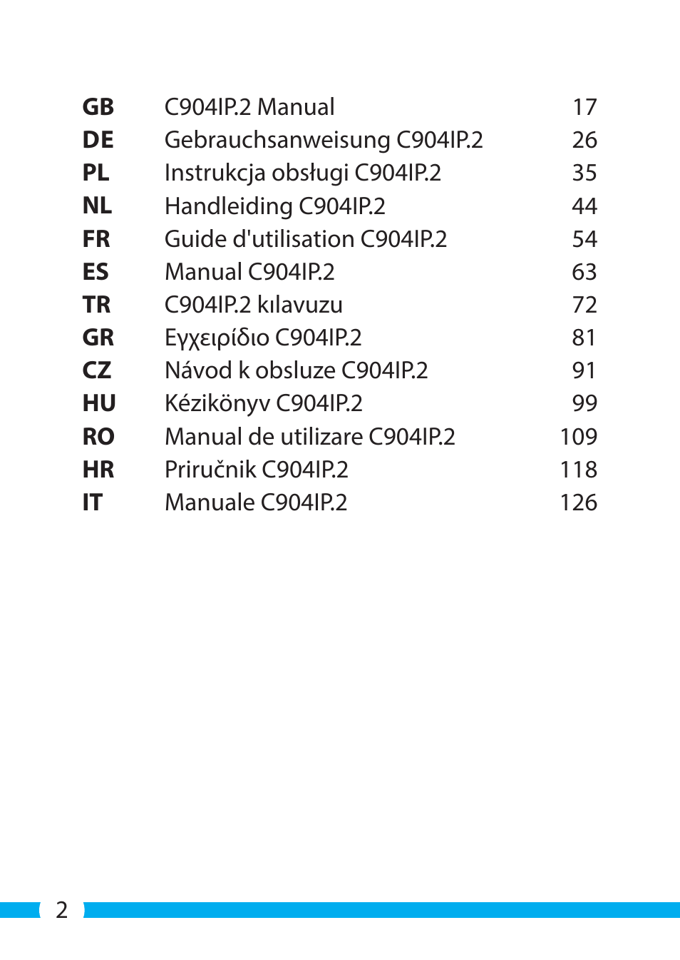 ELRO C904IP.2 Plug & play network camera User Manual | Page 2 / 140