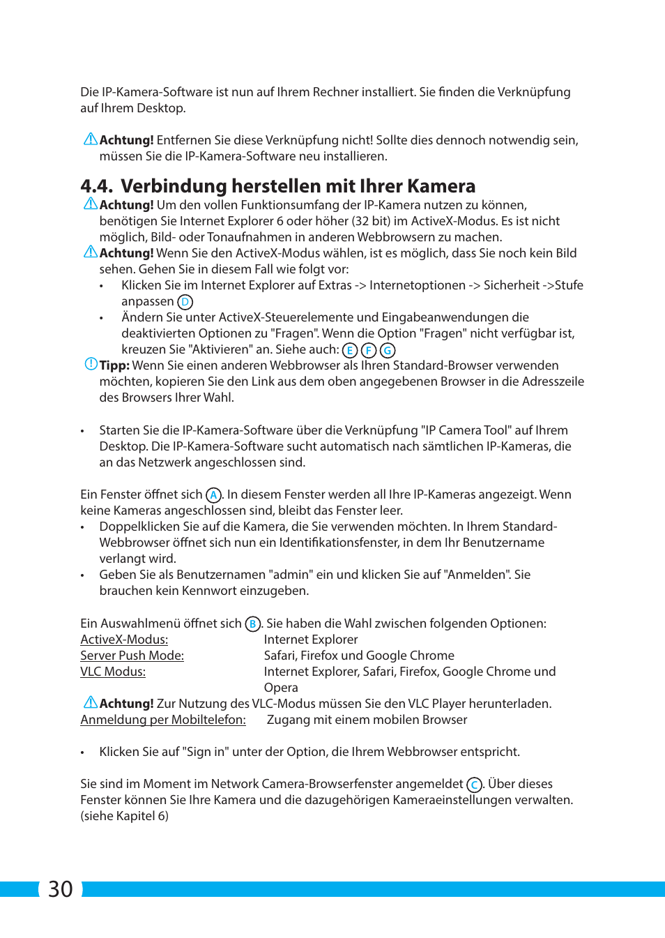 Verbindung herstellen mit ihrer kamera | ELRO C904IP.2 Plug & play network camera User Manual | Page 30 / 140