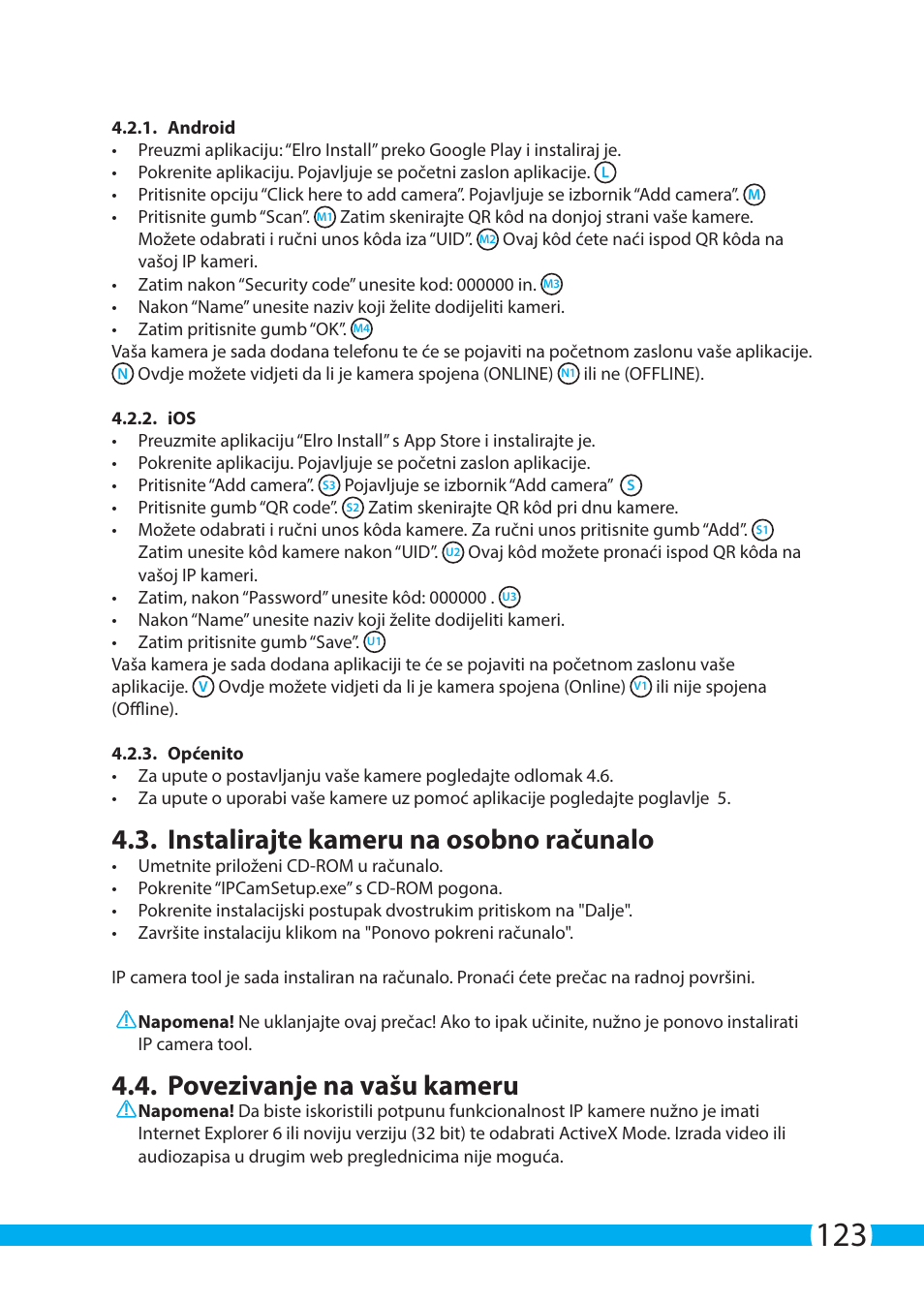 Instalirajte kameru na osobno računalo, Povezivanje na vašu kameru | ELRO C704IP.2 WiFi network pt camera User Manual | Page 123 / 140