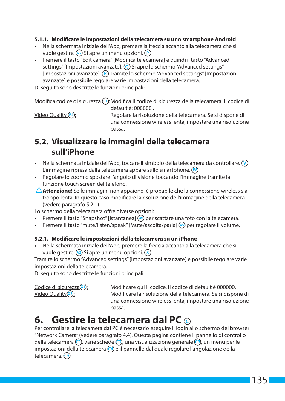 Gestire la telecamera dal pc | ELRO C704IP.2 WiFi network pt camera User Manual | Page 135 / 140