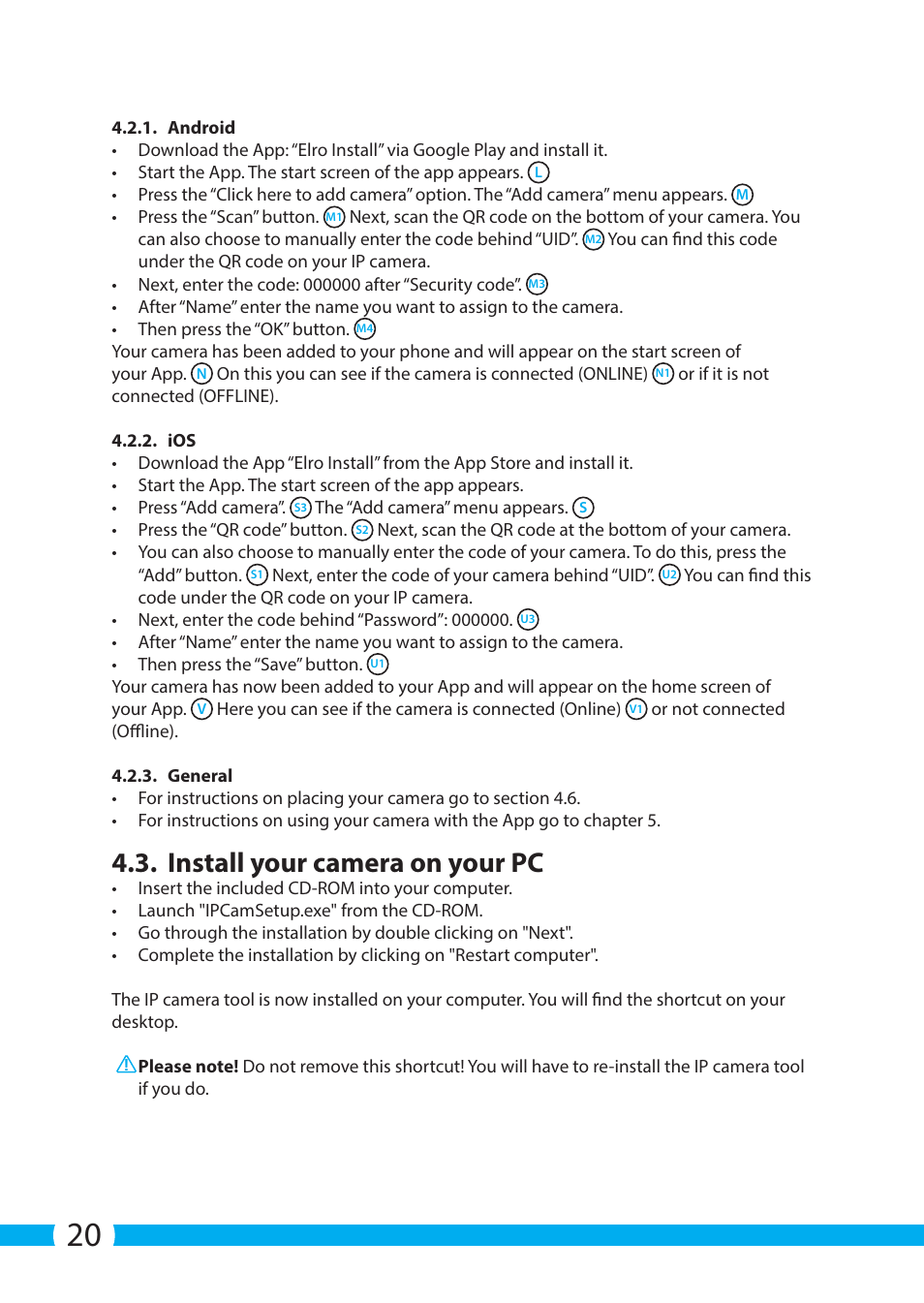 Install your camera on your pc | ELRO C704IP.2 WiFi network pt camera User Manual | Page 20 / 140