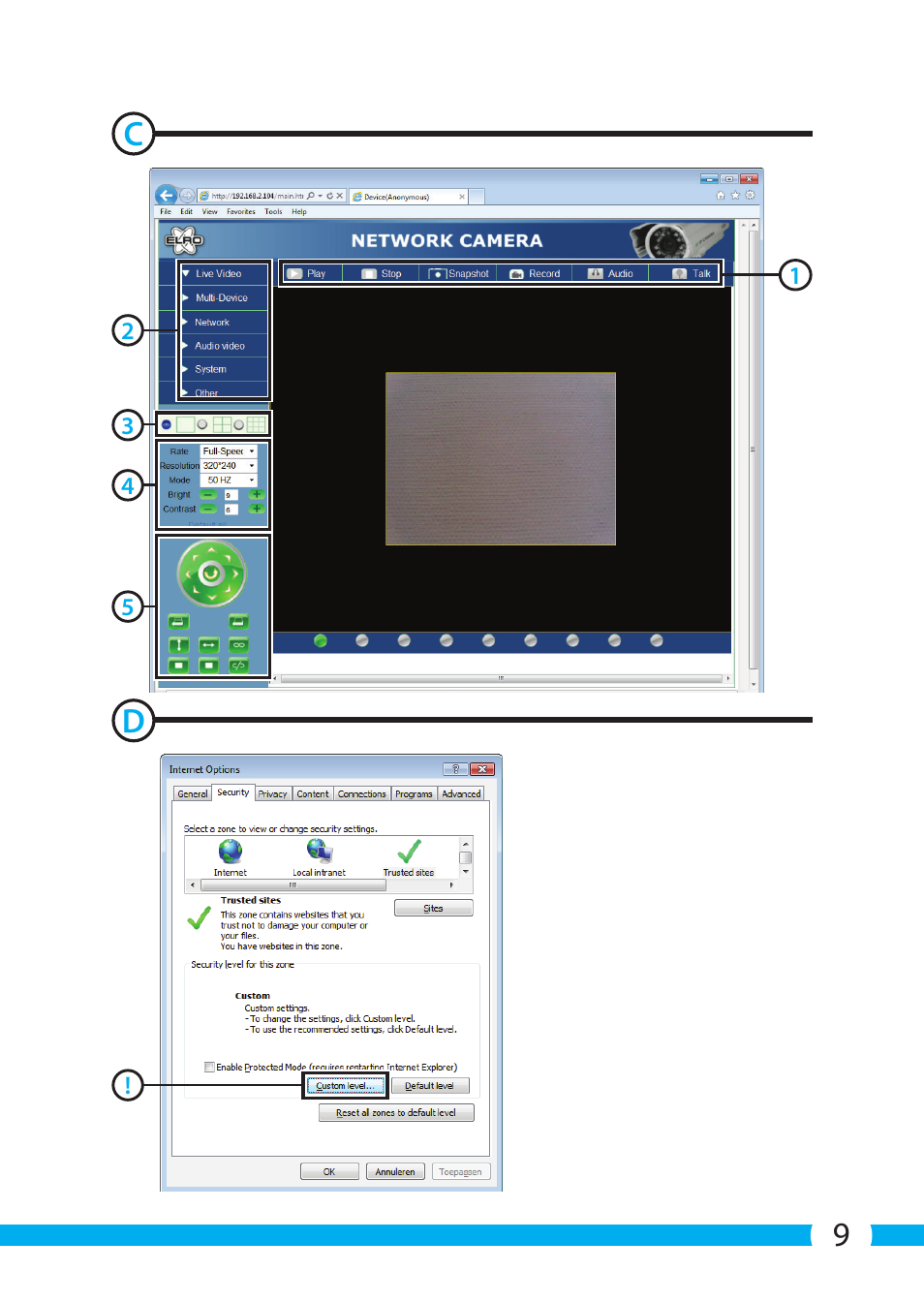 ELRO C704IP.2 WiFi network pt camera User Manual | Page 9 / 140