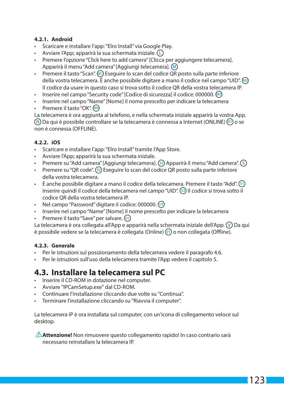 Installare la telecamera sul pc | ELRO C903IP.2 Plug & play network camera User Manual | Page 123 / 132