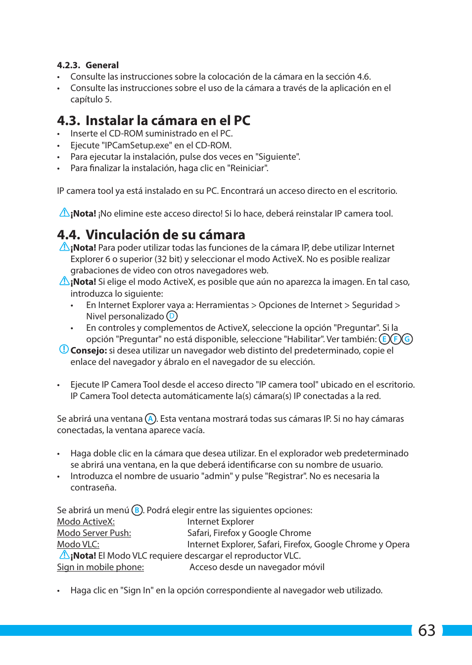 Instalar la cámara en el pc, Vinculación de su cámara | ELRO C903IP.2 Plug & play network camera User Manual | Page 63 / 132