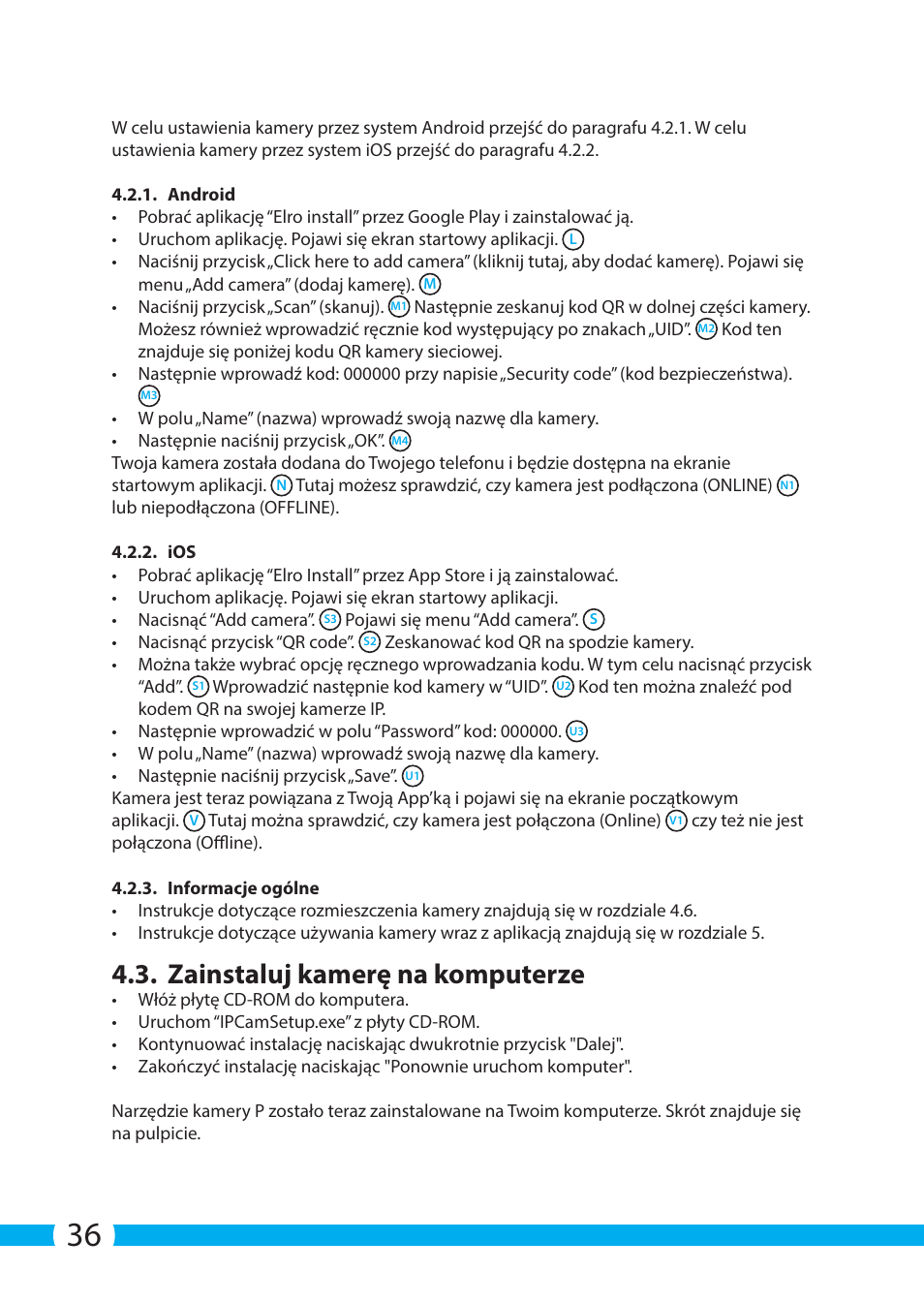 Zainstaluj kamerę na komputerze | ELRO C803IP.2 Plug & play network camera User Manual | Page 36 / 128