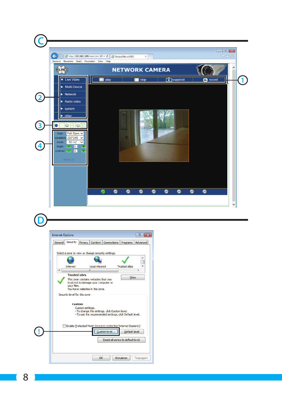 8d c | ELRO C803IP.2 Plug & play network camera User Manual | Page 8 / 128