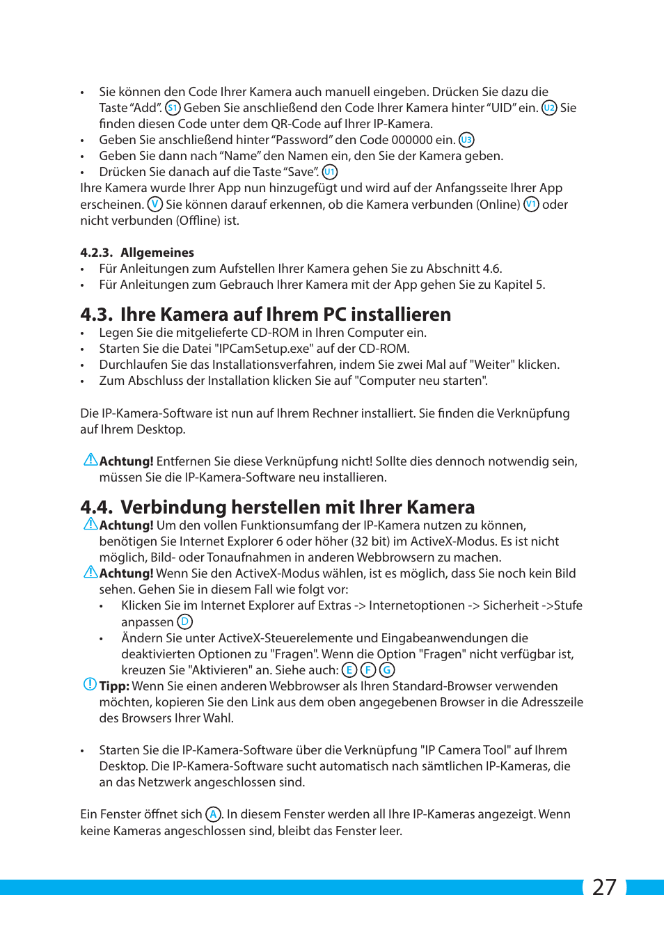 Ihre kamera auf ihrem pc installieren, Verbindung herstellen mit ihrer kamera | ELRO C703IP.2 Plug & play network camera User Manual | Page 27 / 132