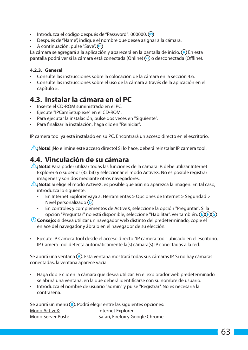 Instalar la cámara en el pc, Vinculación de su cámara | ELRO C703IP.2 Plug & play network camera User Manual | Page 63 / 132