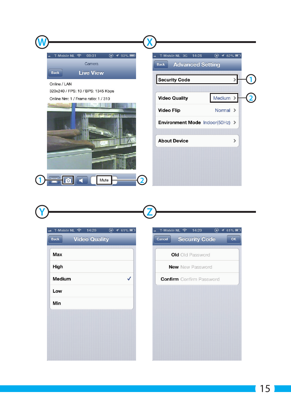 Wx y z | ELRO C705IP WiFi network camera User Manual | Page 15 / 132