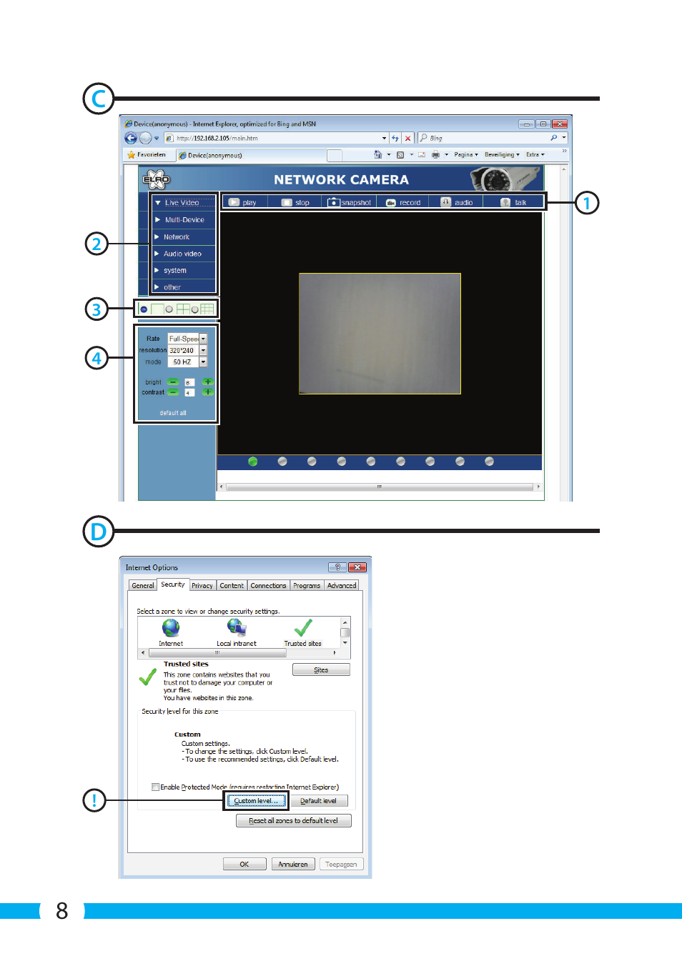 8d c | ELRO C705IP WiFi network camera User Manual | Page 8 / 132