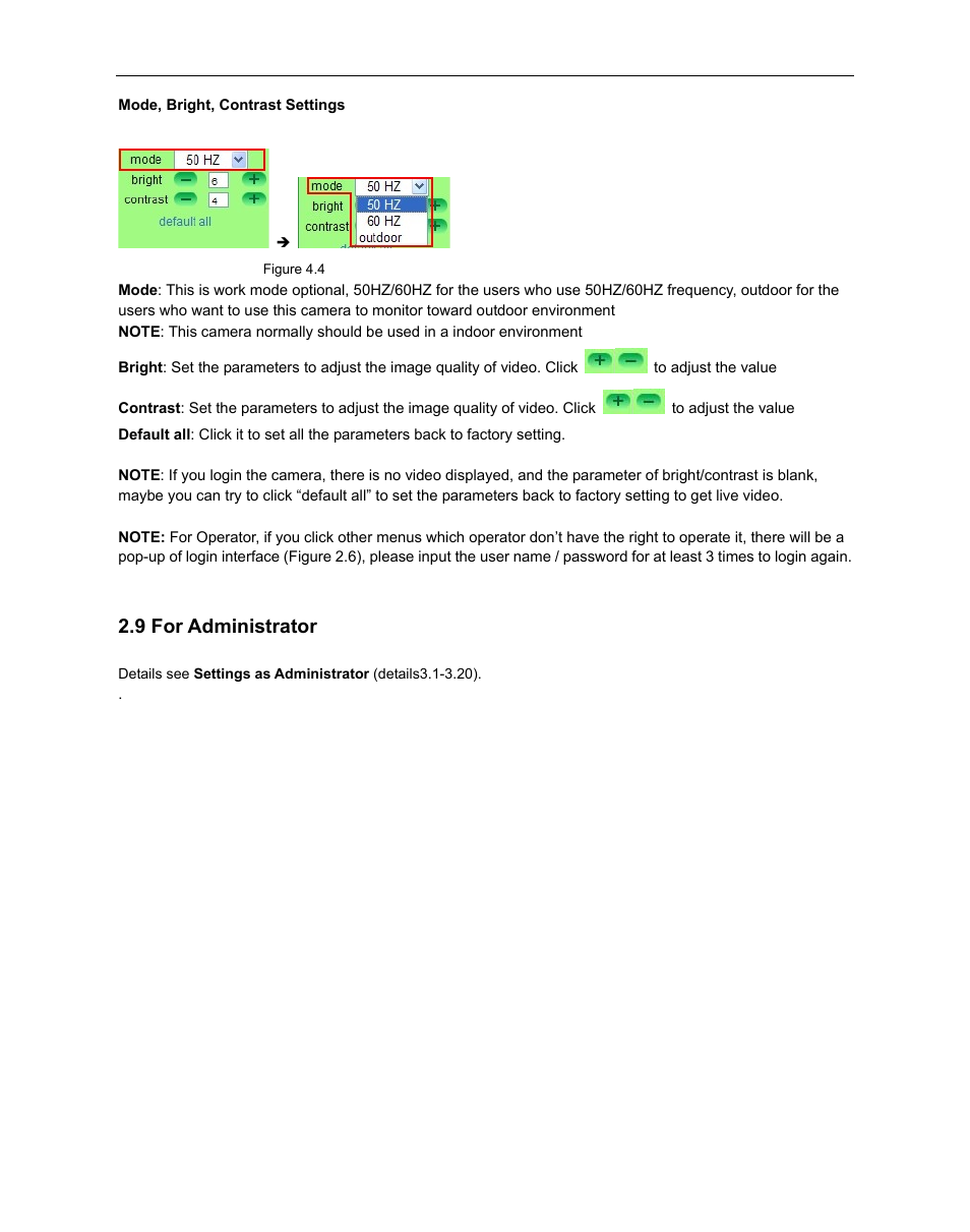 9 for administrator, Dministrator | ELRO C803IP Plug & Play network camera Full USERS MANUAL User Manual | Page 21 / 52