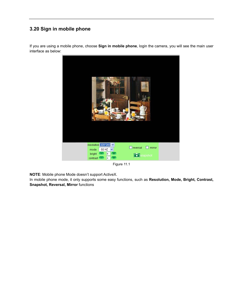 20 sign in mobile phone, Ign in mobile phone | ELRO C803IP Plug & Play network camera Full USERS MANUAL User Manual | Page 47 / 52