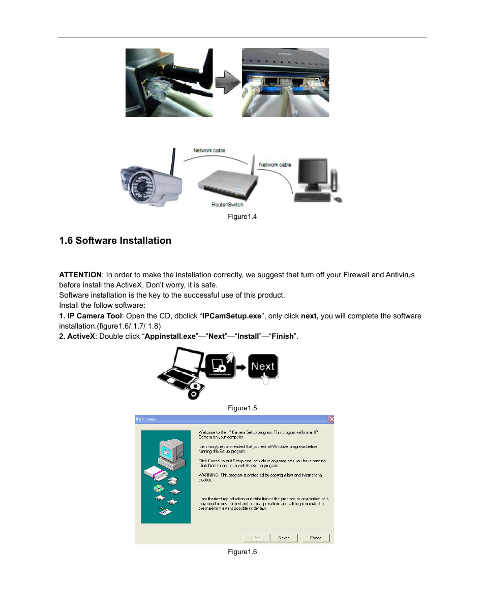 6 software installation, Oftware, Nstallation | ELRO C803IP Plug & Play network camera Full USERS MANUAL User Manual | Page 6 / 52
