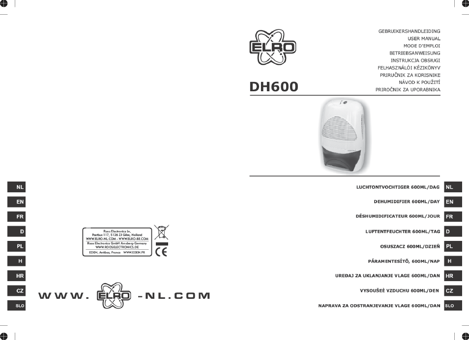 ELRO DH600 User Manual | 20 pages