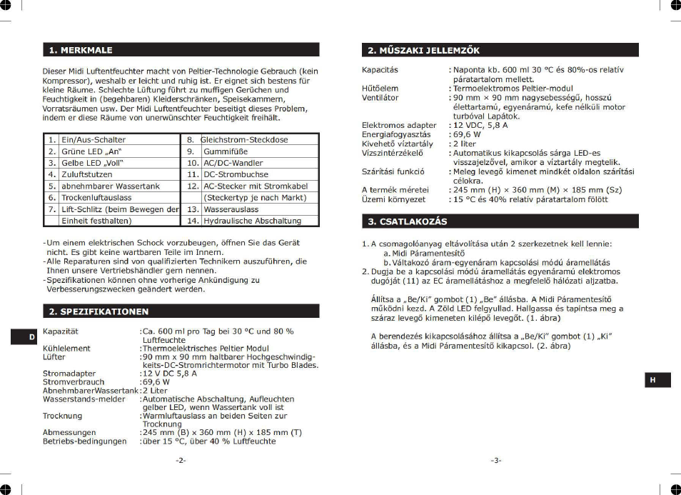 ELRO DH600 User Manual | Page 16 / 20