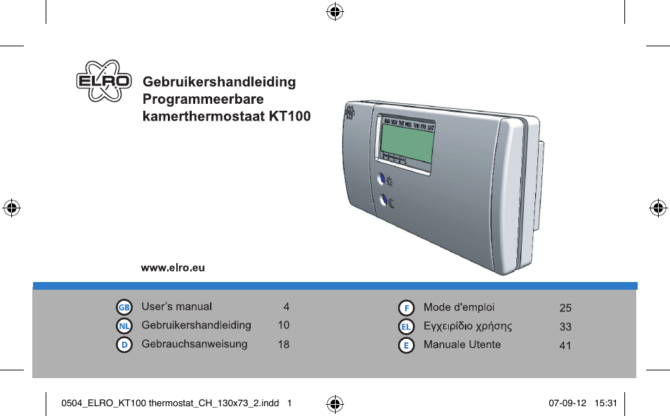 ELRO KT100 User Manual | 48 pages