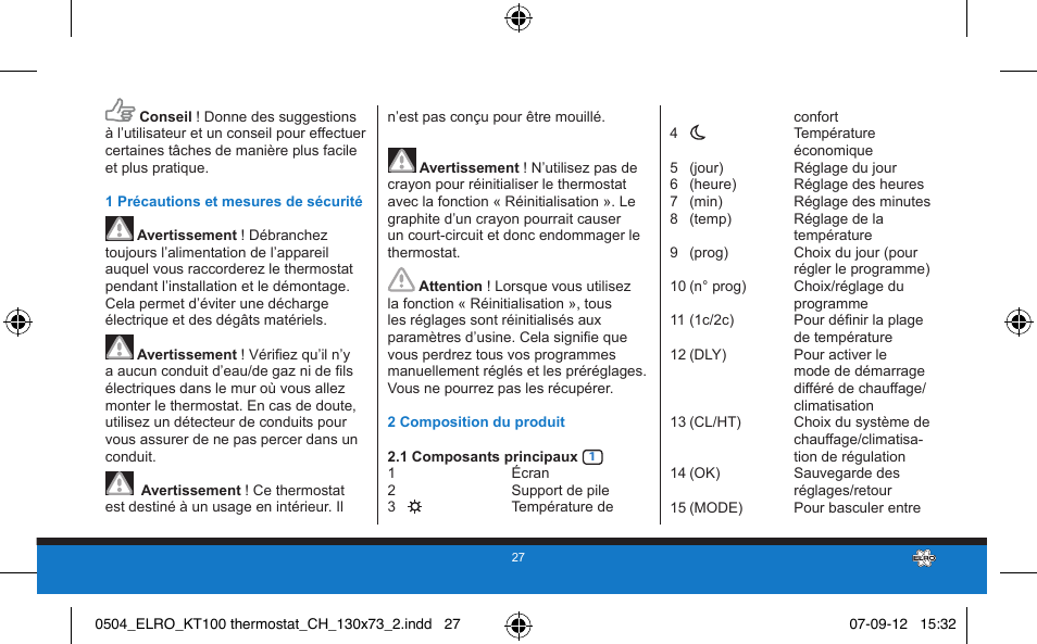 ELRO KT100 User Manual | Page 27 / 48