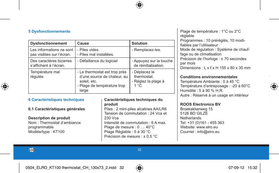 ELRO KT100 User Manual | Page 32 / 48