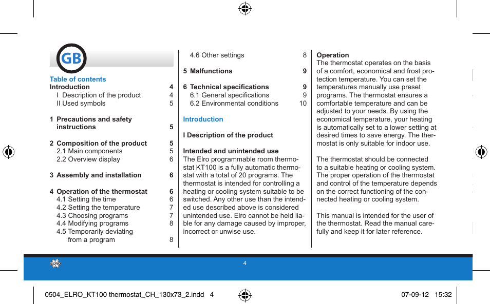 ELRO KT100 User Manual | Page 4 / 48
