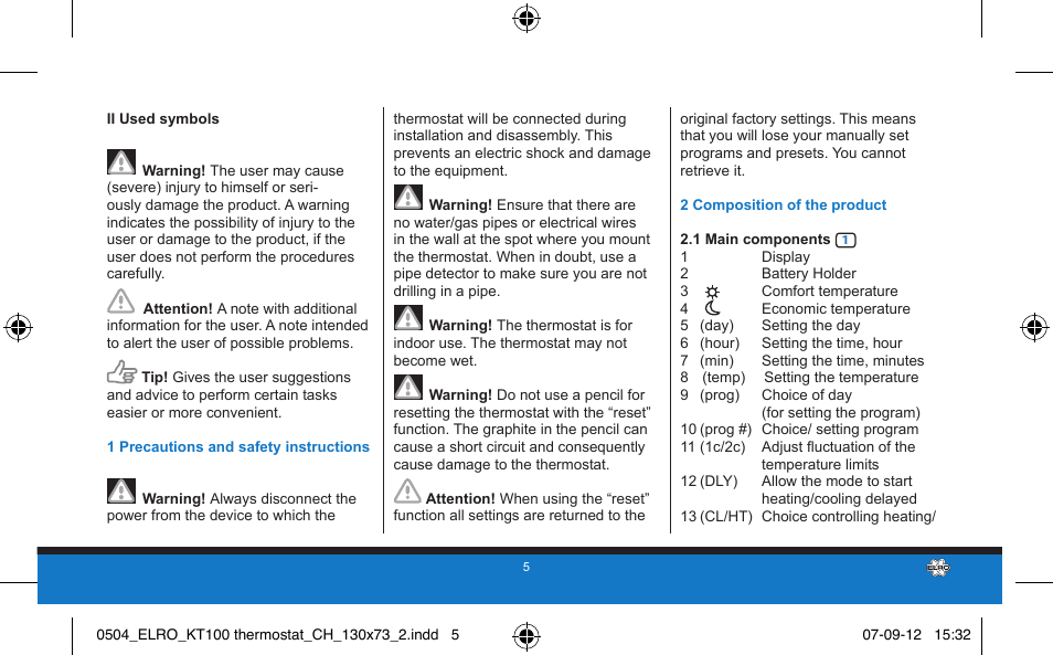 ELRO KT100 User Manual | Page 5 / 48