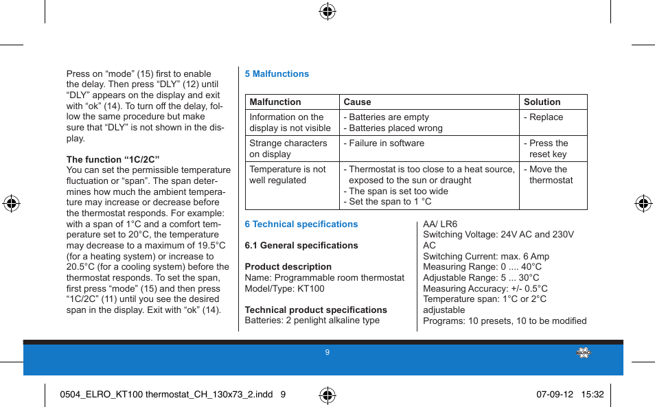 ELRO KT100 User Manual | Page 9 / 48