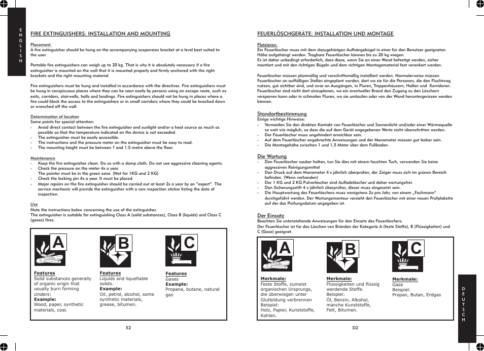 Bc a | ELRO BASB6 Foam extinguisher 6l User Manual | Page 2 / 6