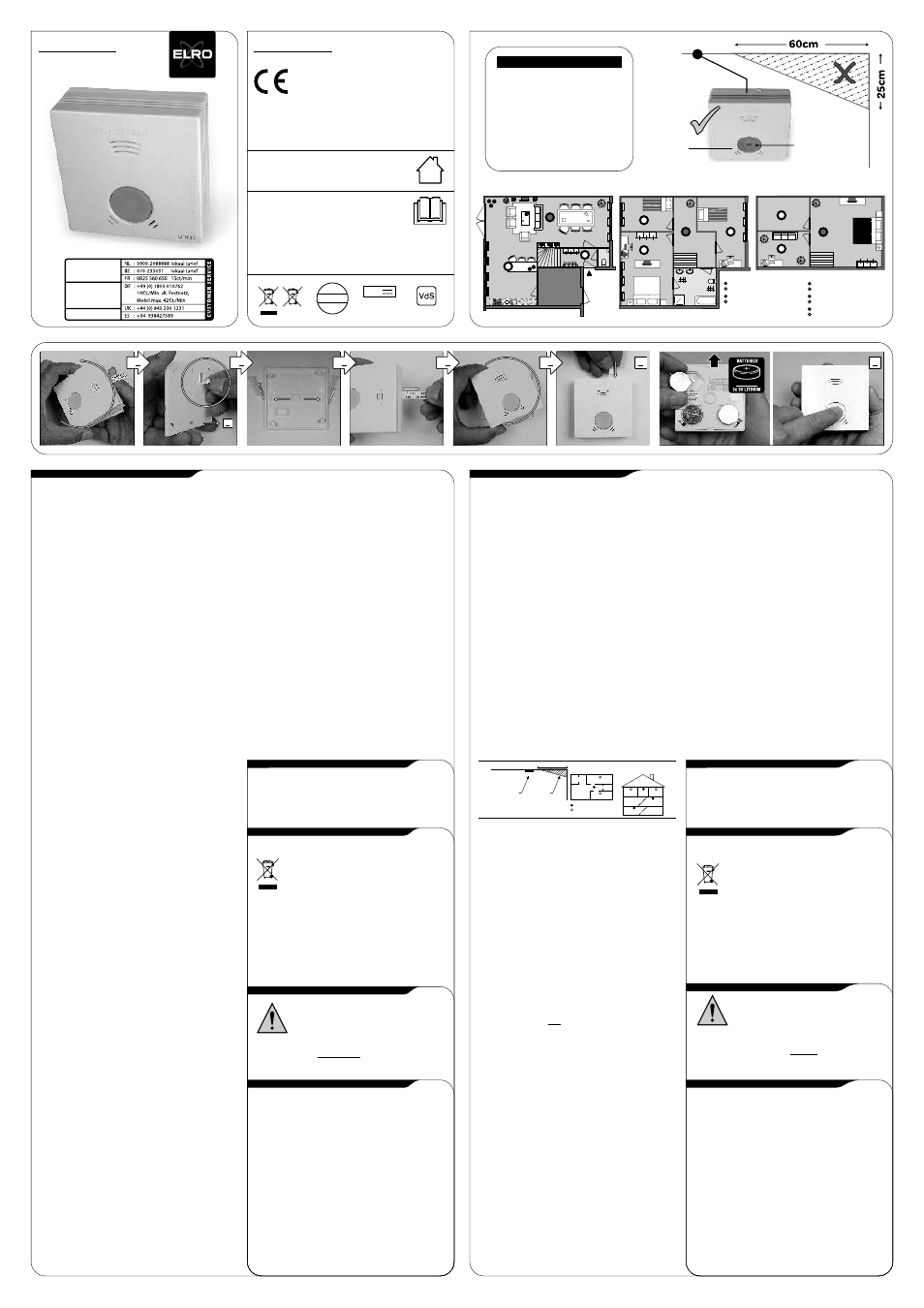 ELRO RM214-2 VDS Smoke detector with lithium battery User Manual | 2 pages