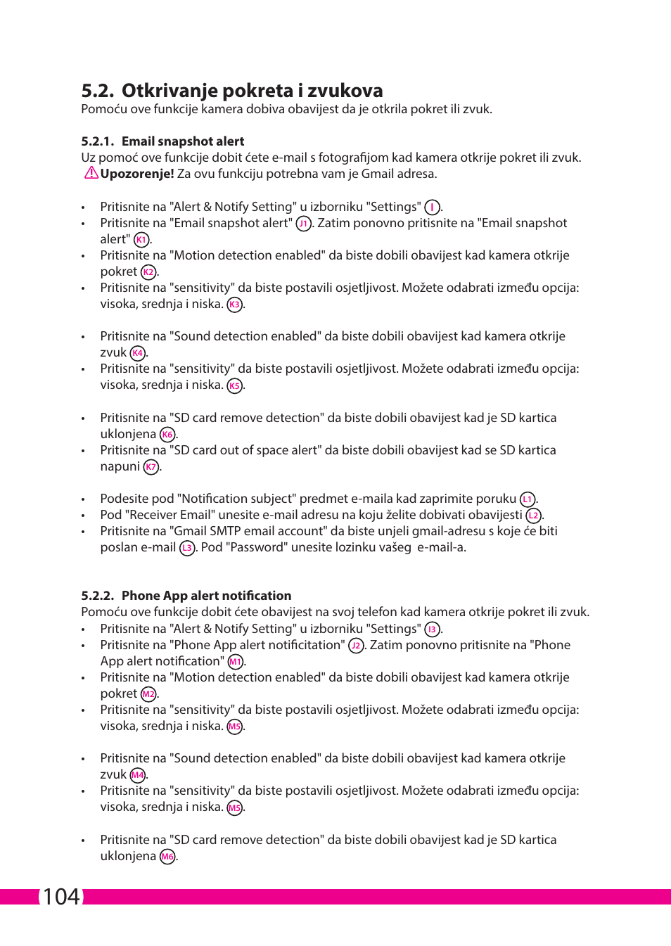 Otkrivanje pokreta i zvukova | ELRO C706IP_C706WIP Wireless network camera User Manual | Page 104 / 116