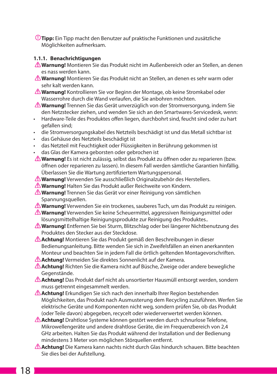 ELRO C706IP_C706WIP Wireless network camera User Manual | Page 18 / 116