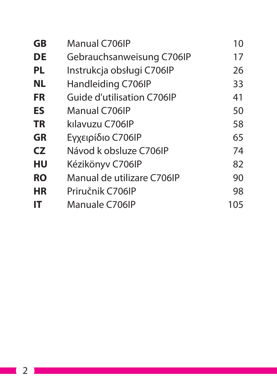 ELRO C706IP_C706WIP Wireless network camera User Manual | Page 2 / 116