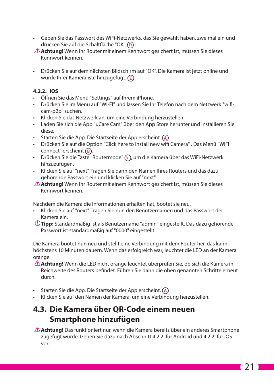 ELRO C706IP_C706WIP Wireless network camera User Manual | Page 21 / 116