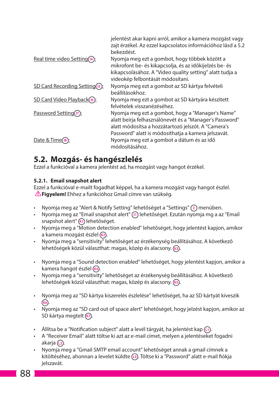 Mozgás- és hangészlelés | ELRO C706IP_C706WIP Wireless network camera User Manual | Page 88 / 116