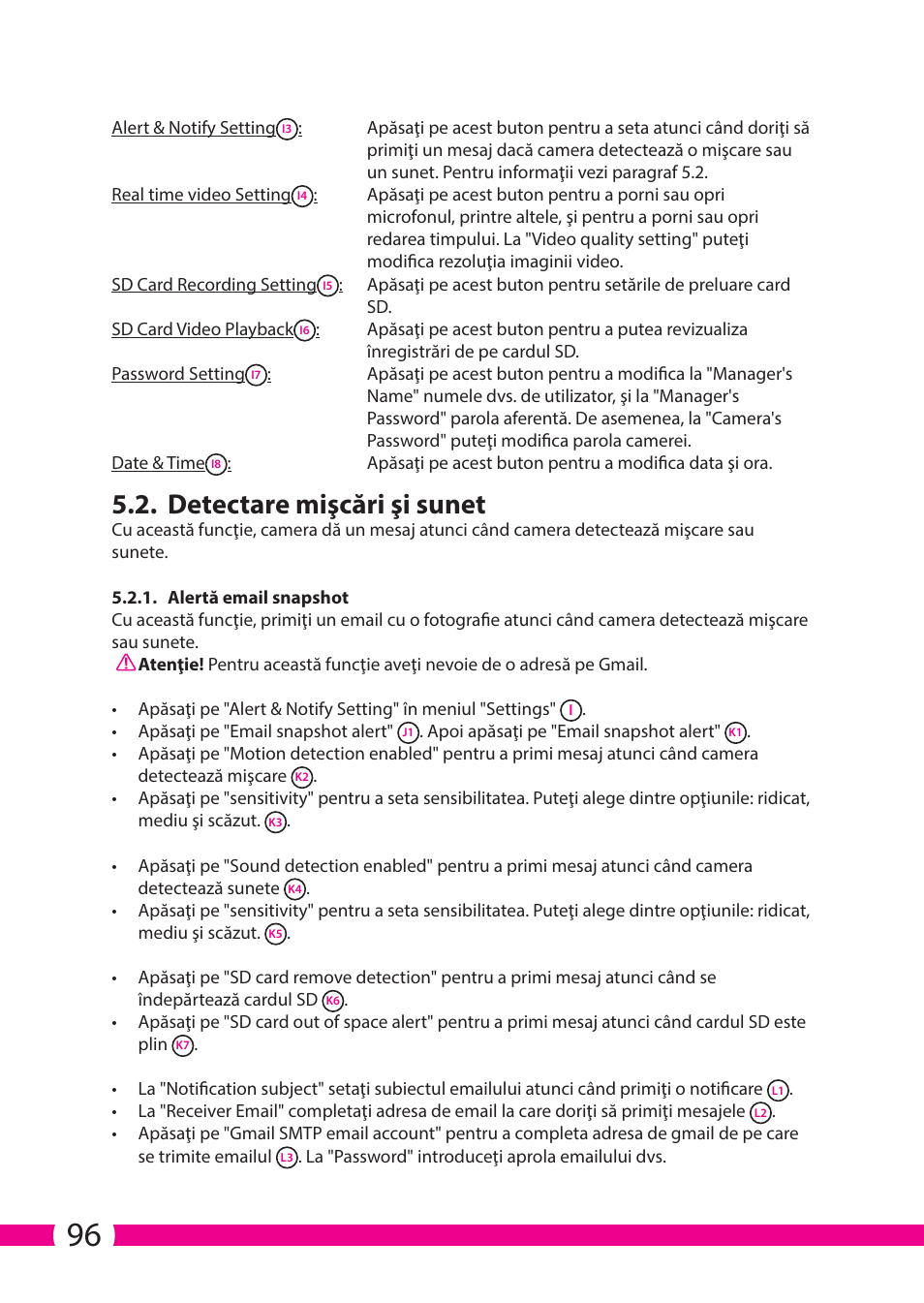 Detectare mişcări şi sunet | ELRO C706IP_C706WIP Wireless network camera User Manual | Page 96 / 116