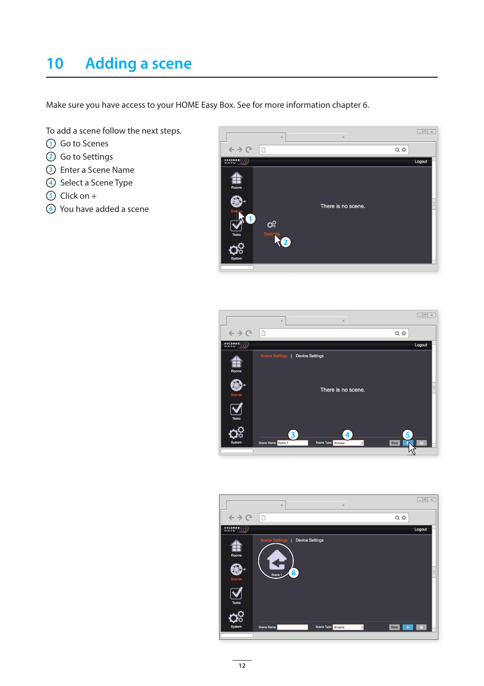 10 adding a scene | ELRO HE840IP Home automation gateway USERS MANUAL User Manual | Page 12 / 20