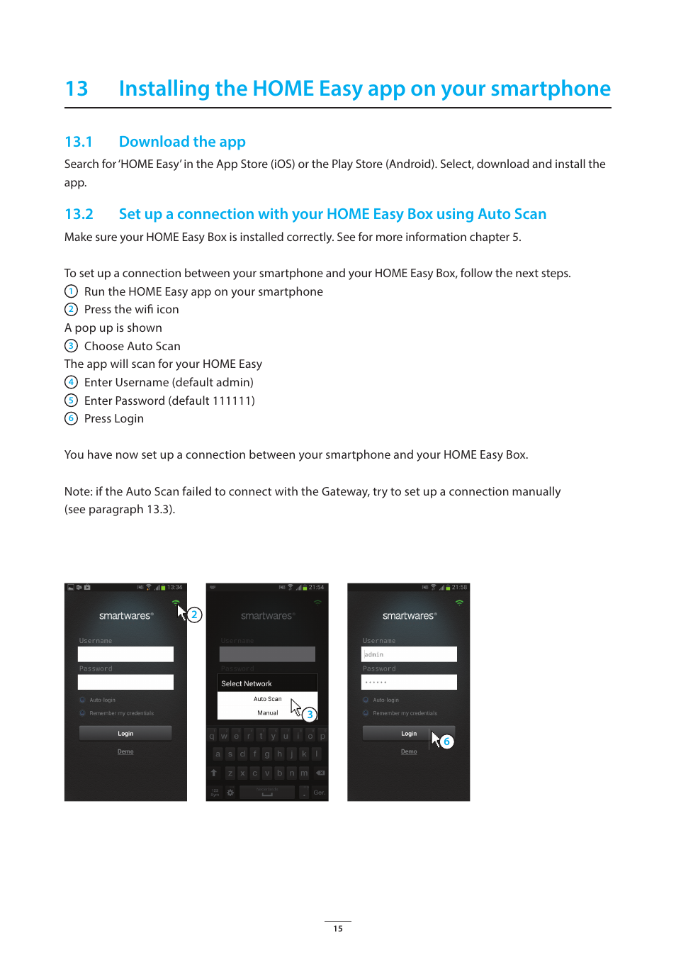 13 installing the home easy app on your smartphone, 1 download the app | ELRO HE840IP Home automation gateway USERS MANUAL User Manual | Page 15 / 20