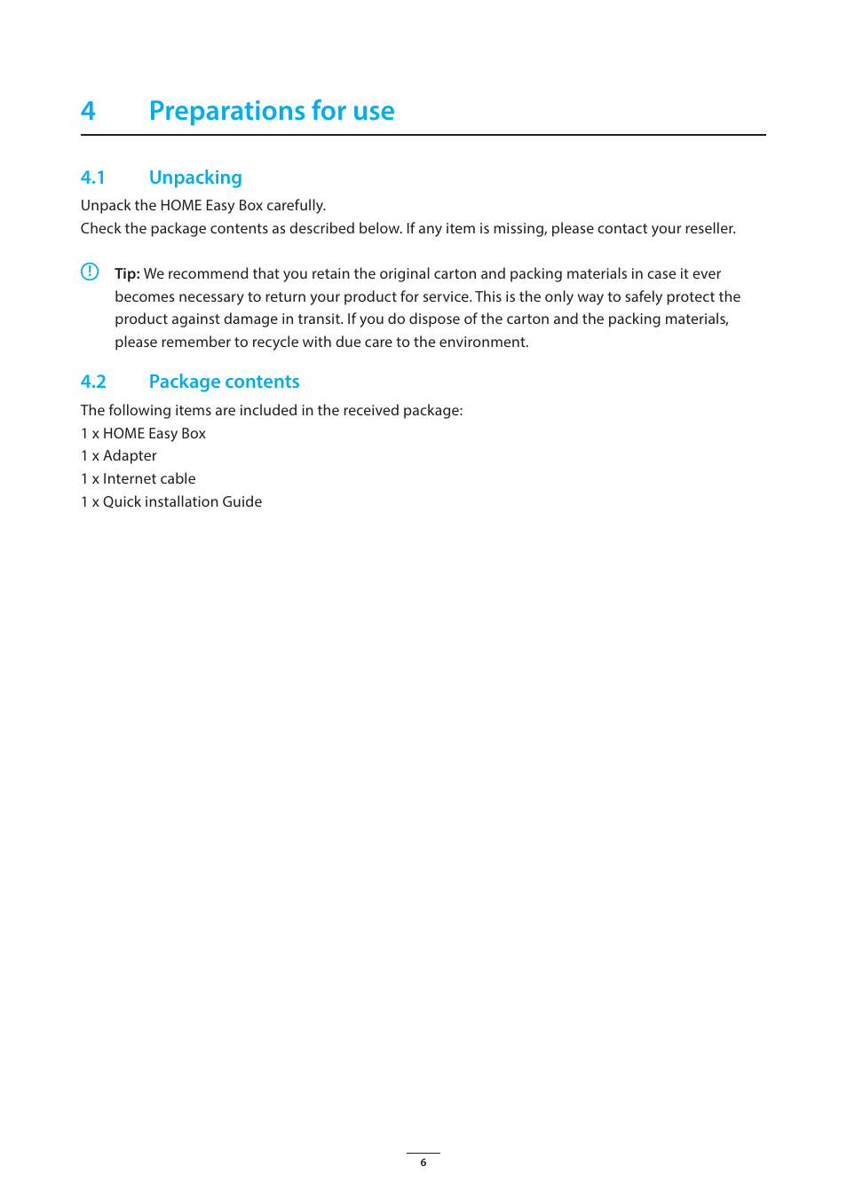 4preparations for use | ELRO HE840IP Home automation gateway USERS MANUAL User Manual | Page 6 / 20