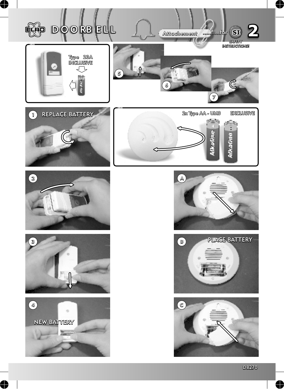 D o o rb e l l | ELRO DB270A Electronic doorbell birmingham User Manual | Page 2 / 2