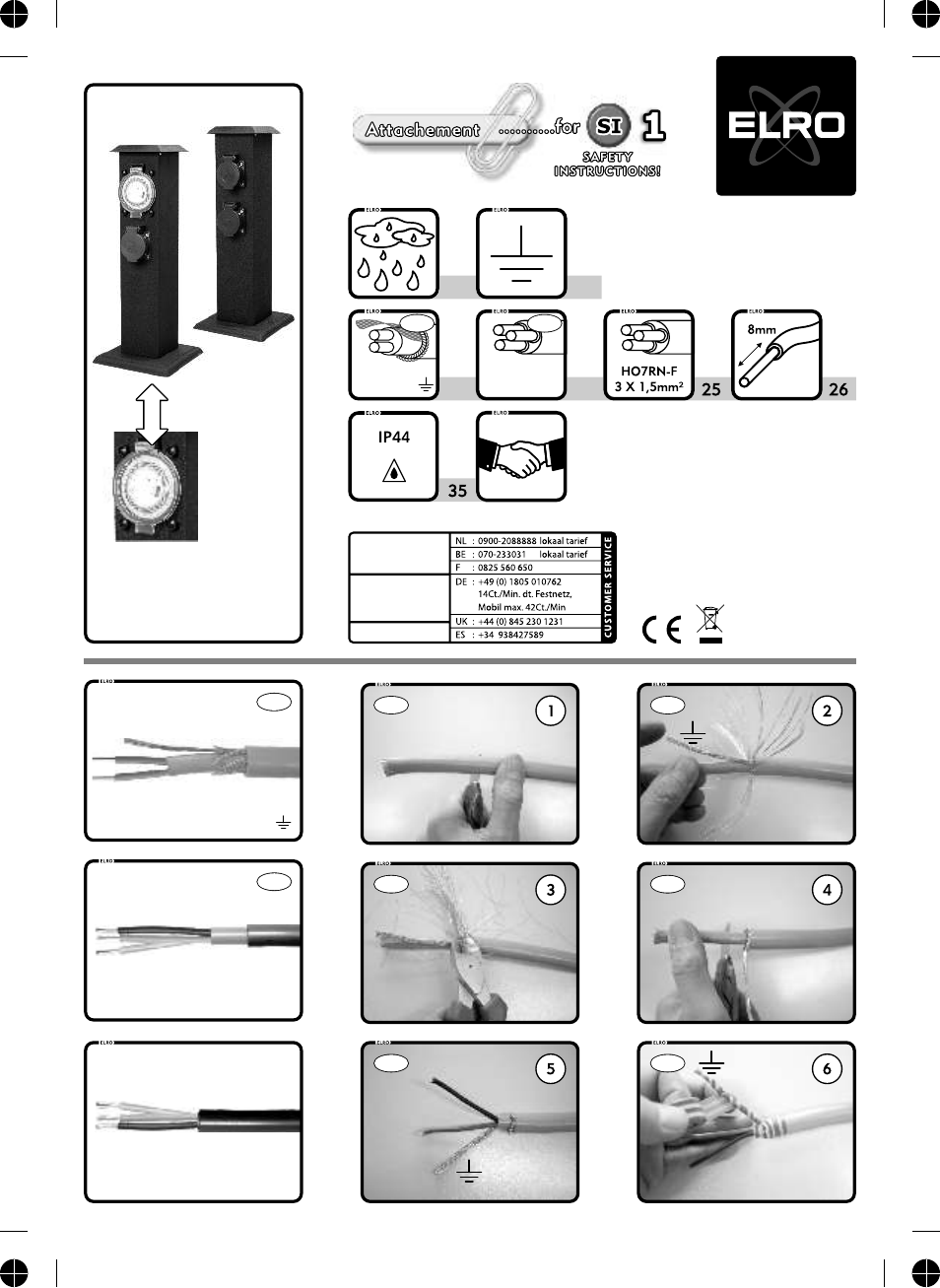 ELRO ET540Z_ET540ZT Garden socket pole User Manual | 2 pages