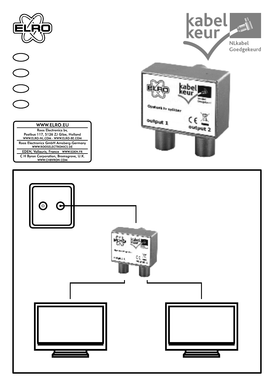 ELRO CX301K Separatie iec 2-way distributor User Manual | 1 page