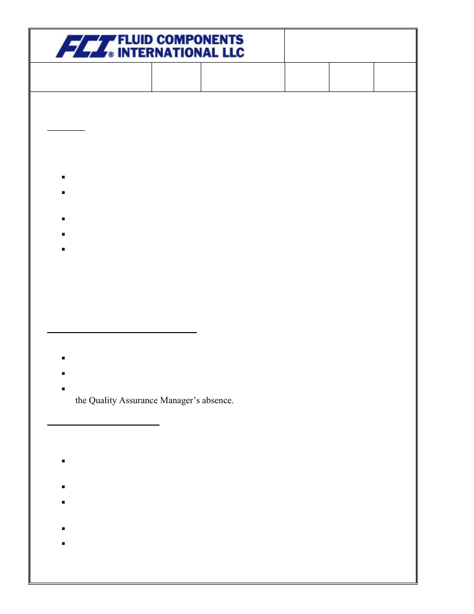 Fluid Components International Quality Assurance Manual User Manual | Page 17 / 94