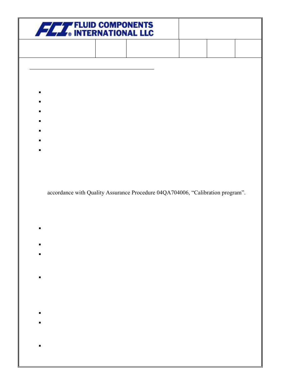 Fluid Components International Quality Assurance Manual User Manual | Page 19 / 94