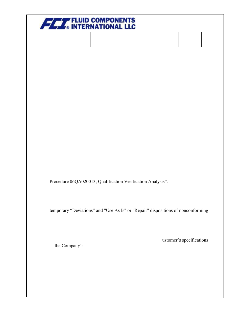 Fluid Components International Quality Assurance Manual User Manual | Page 78 / 94